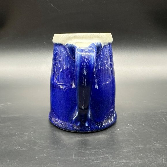 Vintage Art Pottery Mug Whitefish Montana Blue Drip Glaze 2004 Handmade Cup - Picture 3 of 11